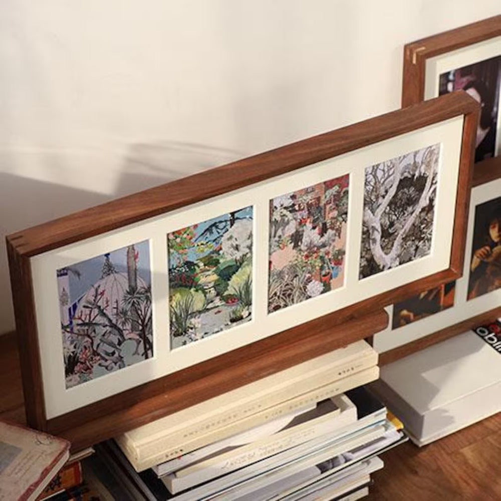 HSH Multi Opening 4X6 Solid Walnut Wood Picture Frame, Rustic Photo Frame Set