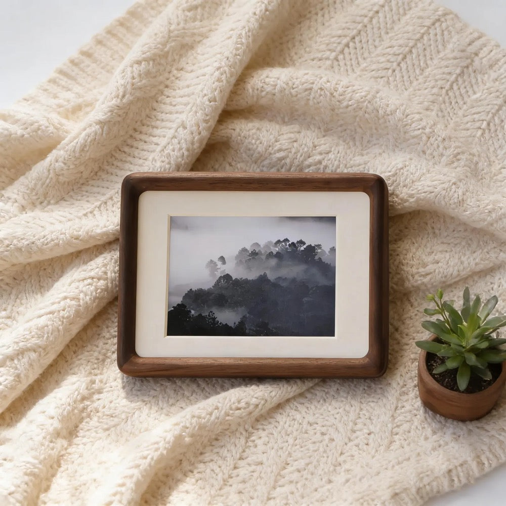 Wood Picture Frame | Rustic Walnut & Teak Photo Frame | 4x6 to 20x16 | Handmade Hardwood