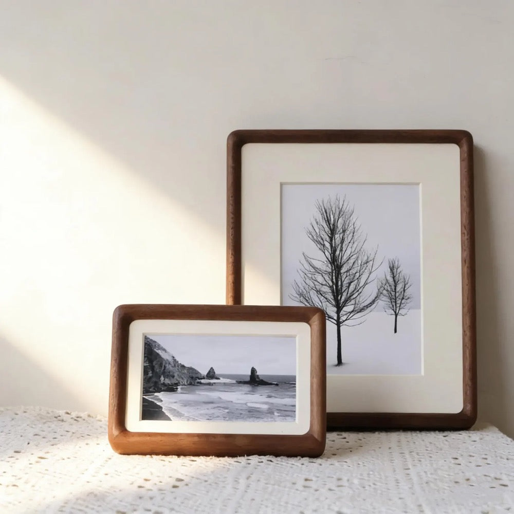 Wood Picture Frame | Rustic Walnut & Teak Photo Frame | 4x6 to 20x16 | Handmade Hardwood